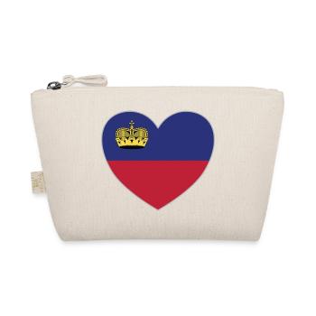 Liechtenstein Flag Heart - Organic Pouch - nature - Front