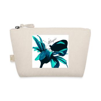Teal Magic Flower Print - Organic Pouch - nature - Front