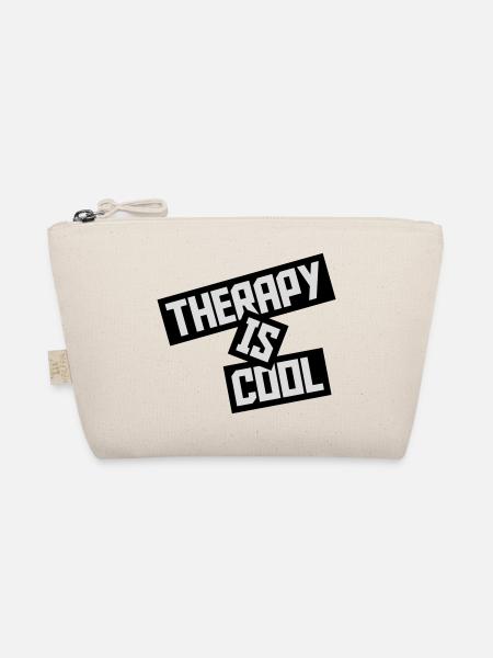 therapy is cool Quote - Organic Pouch - nature - Front