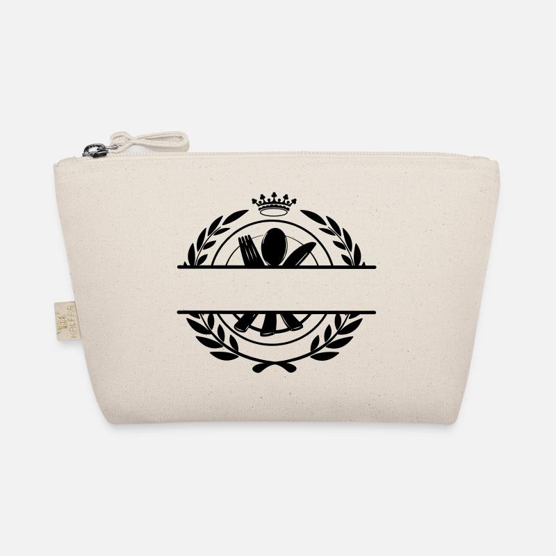 Logo du menu de couverts avec couronne Trousse biologique