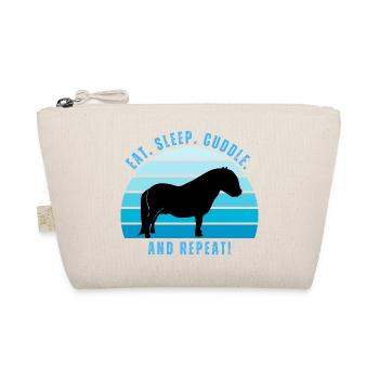 Shetland Pony Happiness - Retro Style Sunset - Organic Pouch - nature - Front
