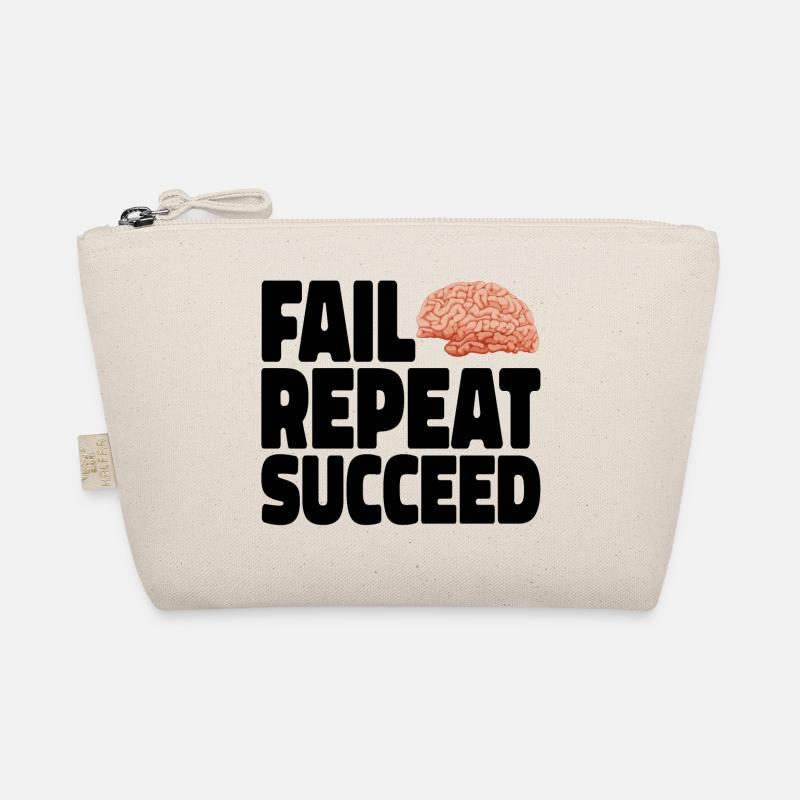 Fail into Succeed black Bio-Täschchen