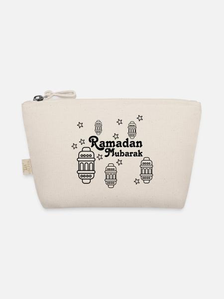 Ramadan Mubarak lights, asterisks - Organic Pouch - nature - Front