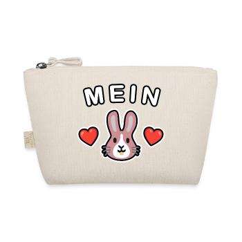 Mein Hase rosa mit Herzen ❤️🐰❤️ - Bio-Täschchen - Natur - Vorne