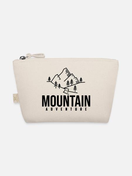 Berg Abenteuer Geschenk Spruch Bergsteigen Wandern - Bio-Täschchen - Natur - Vorne