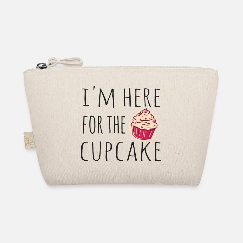 Ich bin hier wegen dem Cupcake - Bio-Täschchen - Natur