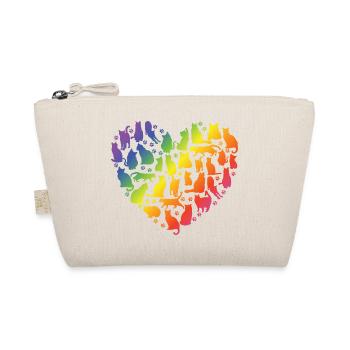 Herz aus Katzen - Regenbogen - Bio-Täschchen - Natur - Vorne