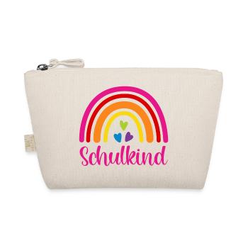 Schulkind Regenbogen Schulanfang Einschulung 2026 - Bio-Täschchen - Natur - Vorne