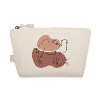 "Camel", Boho Line Art Design, Series "Desert" - Organic Pouch - nature - Front