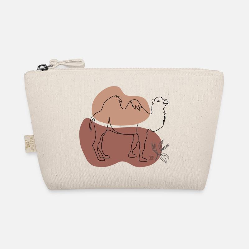 "Camel", Boho Line Art Design, Series "Desert" Organic Pouch