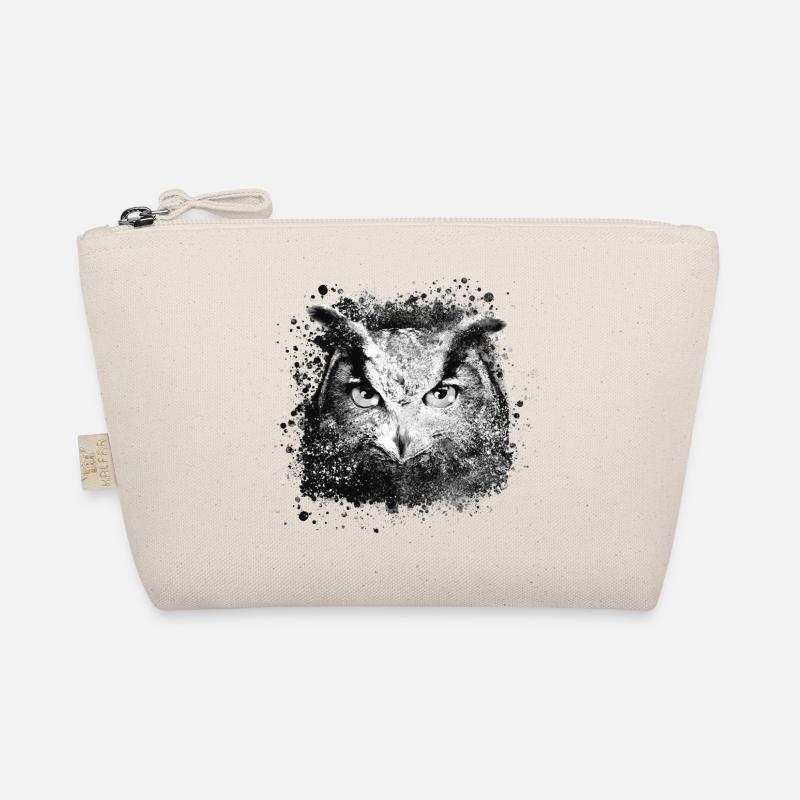 Owl,Graffiti,Painting,Black,Grey Organic Pouch