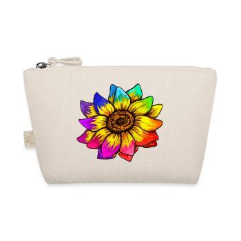 Sonnenblume in Regenbogenfarben - Bio-Täschchen - Natur - Vorne