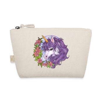 Niedliches Einhorn mit Blumen Geschenk Mädchen - Bio-Täschchen - Natur - Vorne