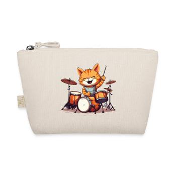 Drums Drummer Cat Drums Band Funny - Organic Pouch - nature - Front