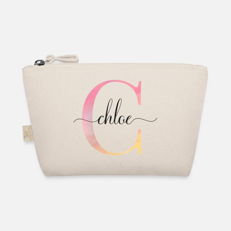 C | Monogram | Name | Chloe |Watercolor - Organic Pouch - nature