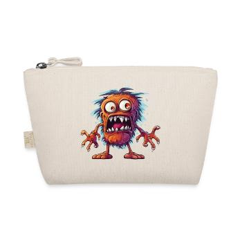 Halloween Monster Zombie Gruselig Horror Kostüm - Bio-Täschchen - Natur - Vorne