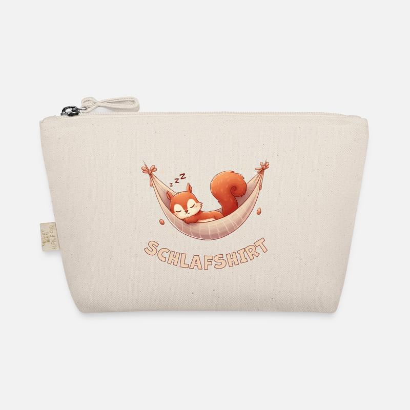 Schlafshirt mit Eichhörnchen - Bio-Täschchen - Natur