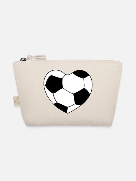 Herz Fußball - Bio-Täschchen - Natur - Vorne