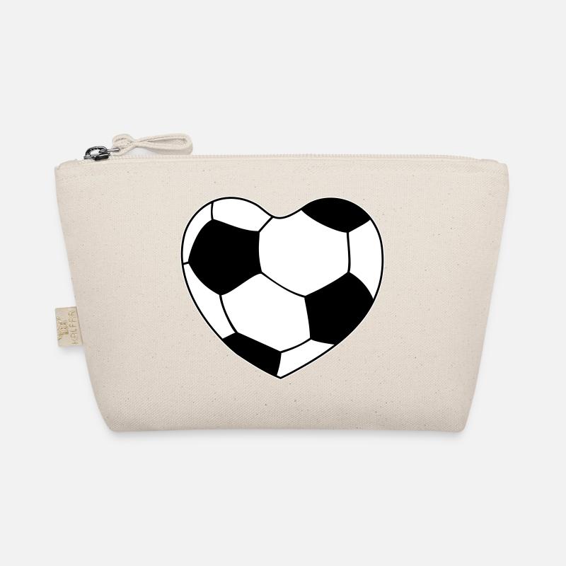 Herz Fußball - Bio-Täschchen - Natur