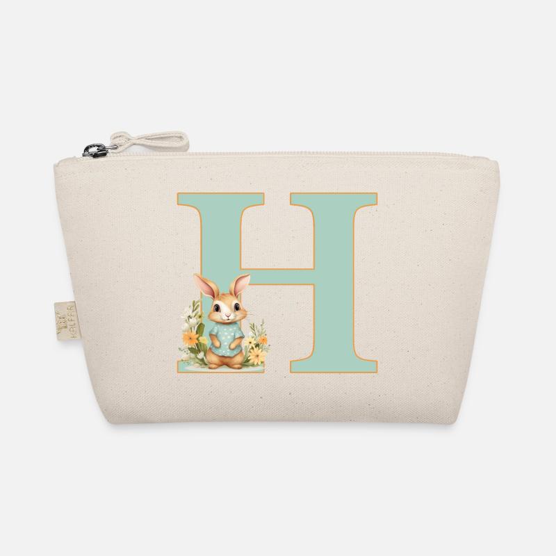 Lettre H, Monogramme, Fleurs, Lapin Trousse biologique