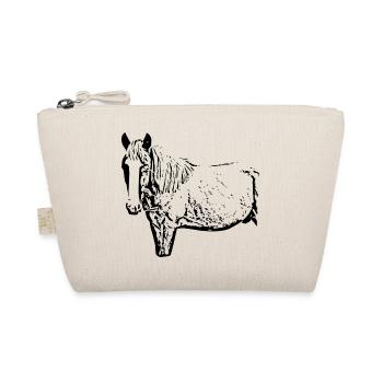Horses T-shirt Gift Rider - Organic Pouch - nature - Front