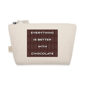 Tout est meilleur avec du chocolat - Trousse biologique - nature - Devant