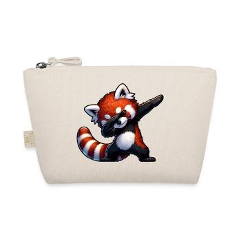 Red Panda Dab – Kawaii Dance Motif - Organic Pouch - nature - Front