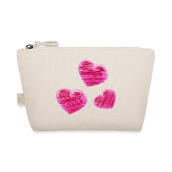 HERZ. HERZ. VALENTINSTAG. LIEBE. LIEBE. PAAR. - Bio-Täschchen - Natur - Vorne