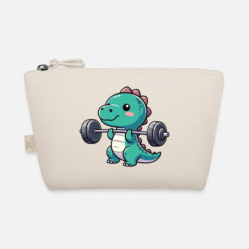 Dino T-Rex Workout Dumbbell Bench Press Design Organic Pouch