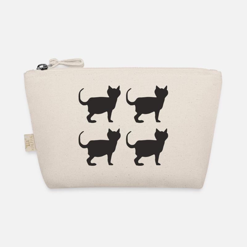 schwarze katzen 4fach Bio-Täschchen