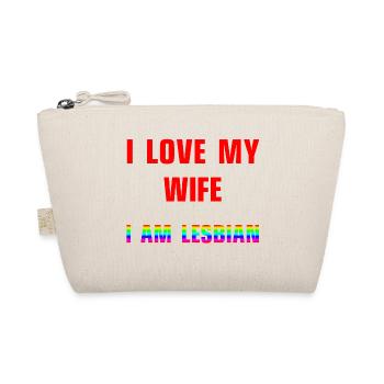 I love my wife - I am lesbian - Bio-Täschchen - Natur - Vorne