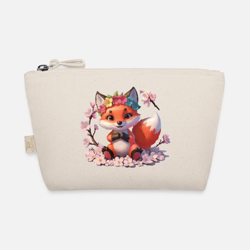 Süßer niedlicher Fuchs im Frühling Geschenk - Bio-Täschchen - Natur