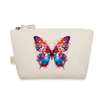 Papillon décoré de fleurs - Trousse biologique - nature - Devant
