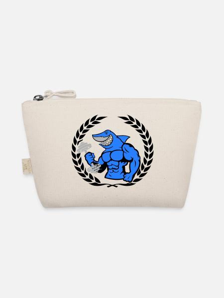 shark hai bodybuilding Hantel - Bio-Täschchen - Natur - Vorne