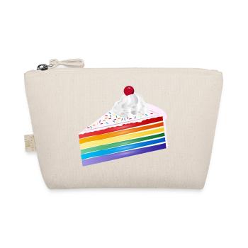 Piece of rainbow cake with cream and cherry - Organic Pouch - nature - Front