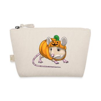 Mouse Halloween Pumpkin - Organic Pouch - nature - Front