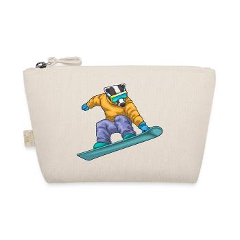Dachs Snowboarder Snowboard - Bio-Täschchen - Natur - Vorne