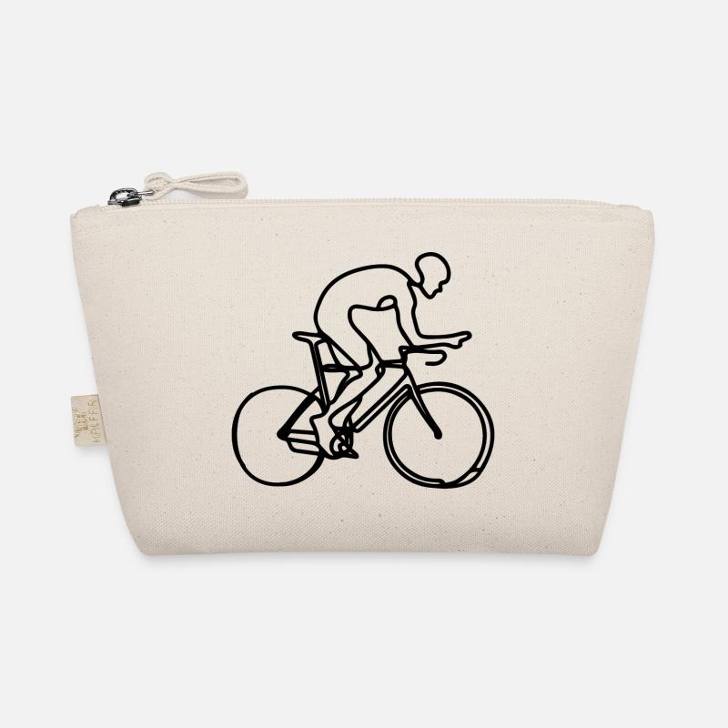 Cyclist Drawing Organic Pouch
