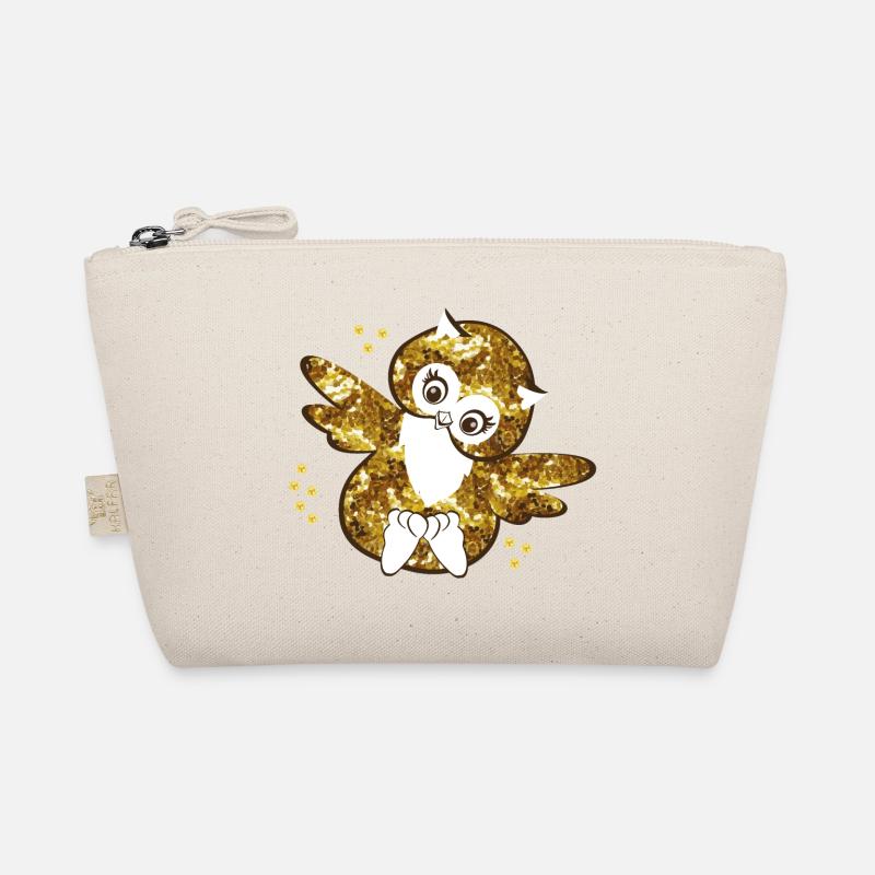 Funkelnde Eulenmädchen Illustration Bio-Täschchen