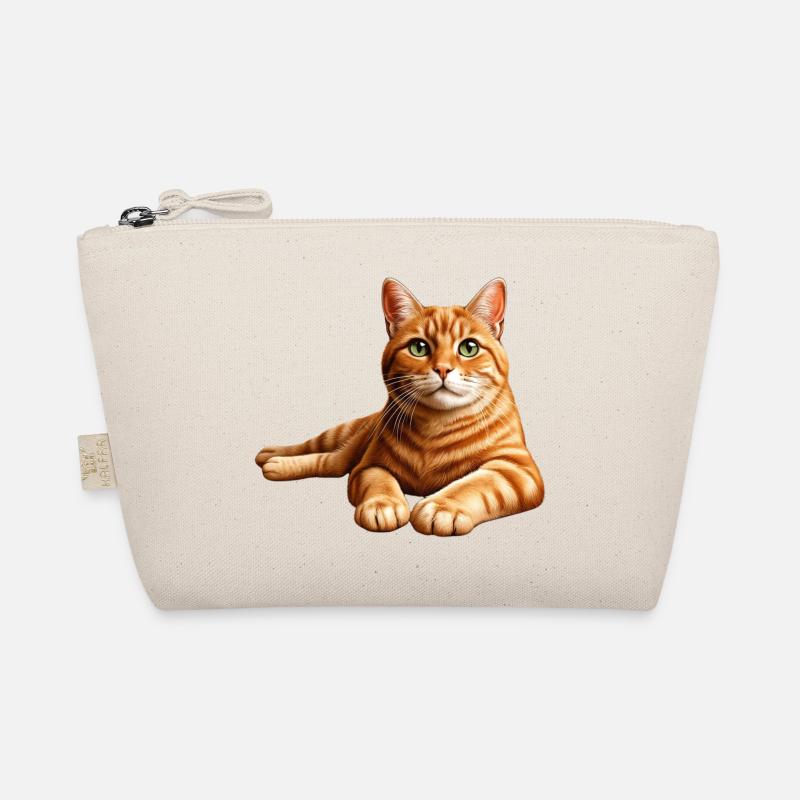 Realistisches orange getigertes Katzenporträt - Bio-Täschchen - Natur
