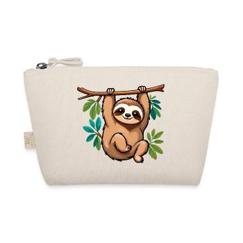 Cute Happy Cartoon Sloth - Organic Pouch - nature - Front