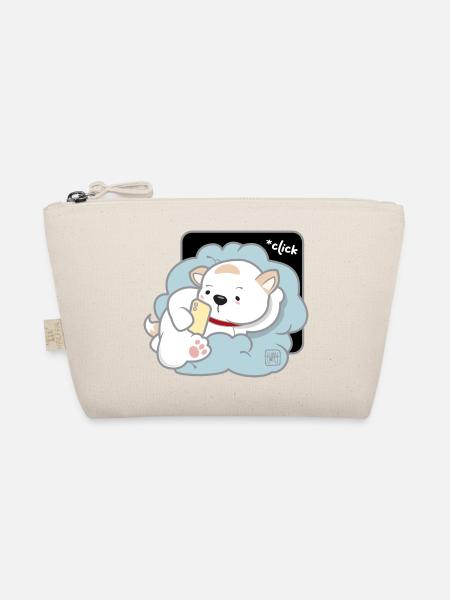Hund koreanisch - japanischer Stil 03 - Bio-Täschchen - Natur - Vorne