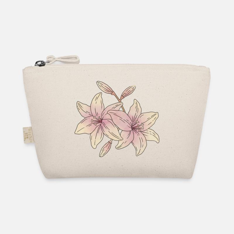 Lilien Blumen - Bio-Täschchen - Natur