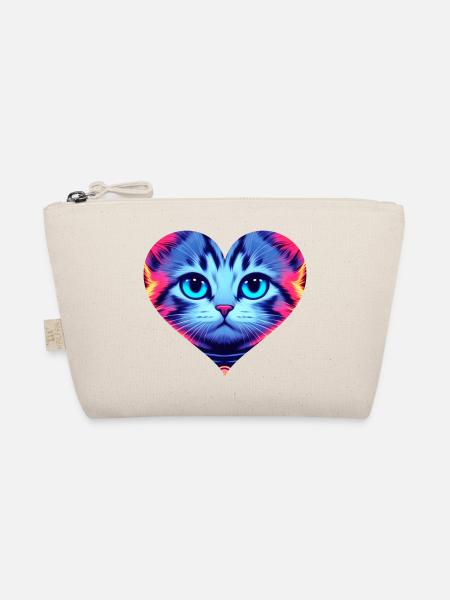 Kitten in the heart 💞 - Organic Pouch - nature - Front