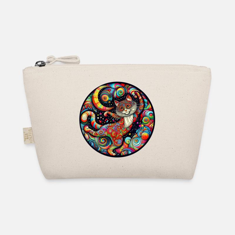 Psychedelic Cosmic Cat Organic Pouch