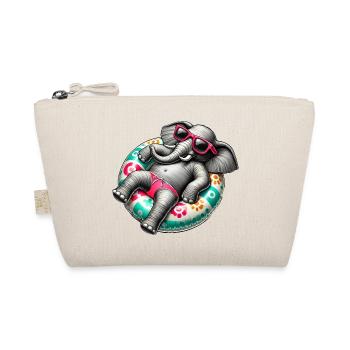 A relaxed elephant on a swimming ring - Organic Pouch - nature - Front