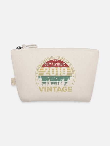 September 2019 Vintage Birthday Gift 2019 - Organic Pouch - nature - Front