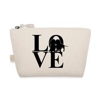Deux teckels Love Dog motif - Trousse biologique - nature - Devant