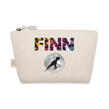 FINN - Schöner Jungen Name mit Dinosaurier - Bio-Täschchen - Natur - Vorne