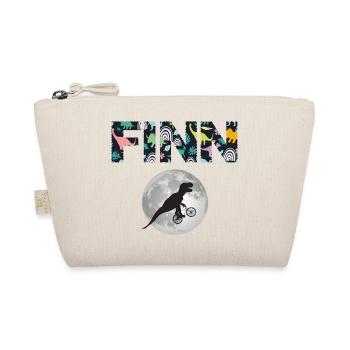FINN - Schöner Jungen Name mit Dinosaurier - Bio-Täschchen - Natur - Vorne